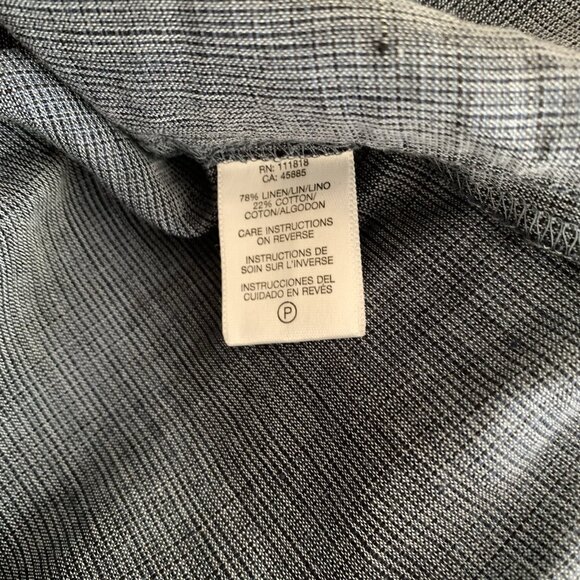 Michael Kors Button Roll Tab Sleeve Shirtdress Blue Size 12 Linen Blend NWT - Picture 13 of 14